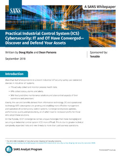 SANS Whitepaper: Practical Industrial Control System (ICS) Cybersecurity: IT and OT Have Converged