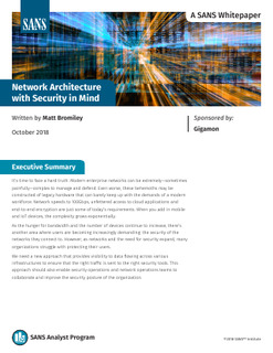 SANS Whitepaper: Network Architecture with Security in Mind