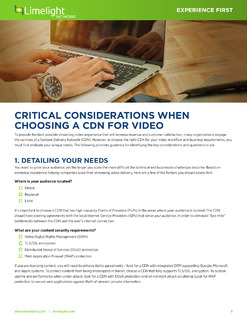 Checklist: Critical Considerations When Choosing A CDN for Video