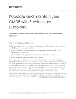 Populate and maintain your CMDB with ServiceNow Discovery