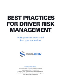 Best Practices For Driver Risk Management