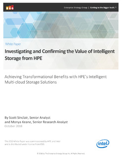 ESG White Paper: Investigating and Confirming the Value of Intelligent Storage from HPE