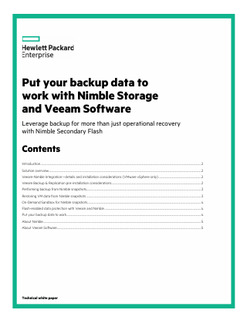 Put your backup data to work with Nimble Storage and Veeam Software