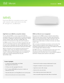 Cisco Meraki MR45 Data Sheet