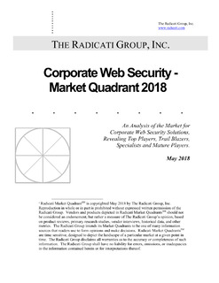 Radicati 2018 Corporate Web Security Market Quadrant