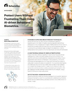 Protect Users Without Frustrating Them Using AI-driven Behavioral Biometrics