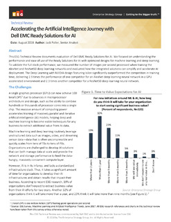 Accelerating the Artificial Intelligence Journey with Dell EMC Ready Solutions for AI