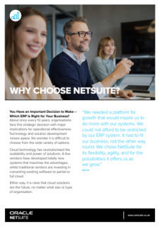 Why Choose Netsuite?