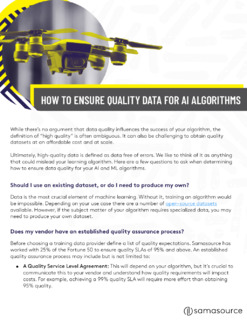 How to Ensure Quality Data for AI Algorithms