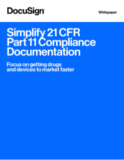Simplify 21 CFR Part 11 Compliance Document