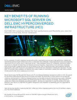 Key Benefits of running Microsoft SQL server on Dell EMC hyperconverged infrastructure (HCI)