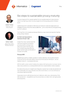 Six steps to sustainable privacy maturity