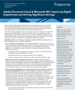 Adobe Document Cloud & Microsoft 365: Improving Digital Experiences and Driving Significant Savings