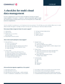 A checklist for multi-cloud data management