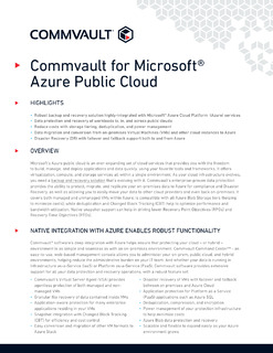 Commvault for Microsoft Azure Public Cloud