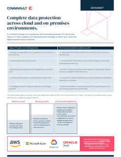 Complete data protection across cloud and on-premises environments.