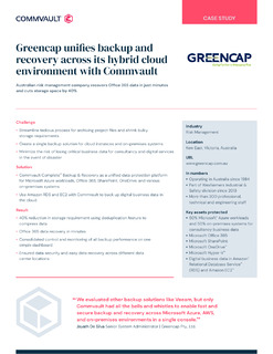 Greencap unifies backup and recovery across its hybrid cloud environment with Commvault