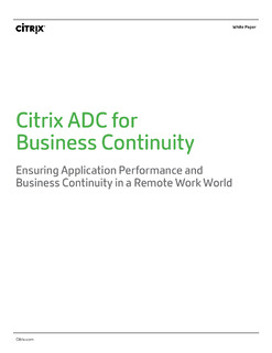 Citrix ADC for Business Continuity