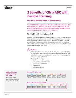 Checklist: Top 3 benefits of Citrix ADC with flexible licensing