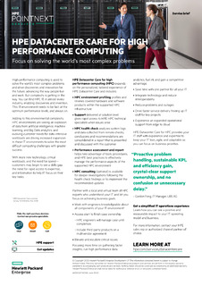 HPE Datacenter Care for High Performance Computing