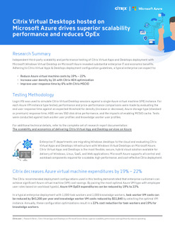 Citrix Virtual Desktops hosted on Microsoft Azure drives superior scalability performance and reduc