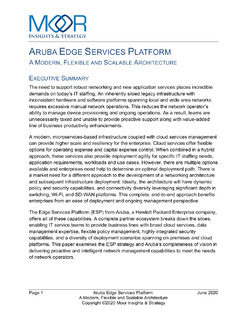 Moor Insights Whitepaper: Aruba’s Modern Networking Architecture