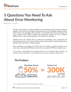 5 Questions You Need to Ask About Error Monitoring