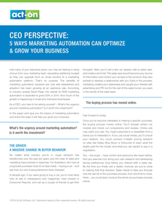 CEO Perspective: 5 Ways Marketing Automation Can Optimize & Grow Your Business