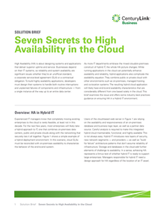 Seven Secrets to High Availability in the Cloud