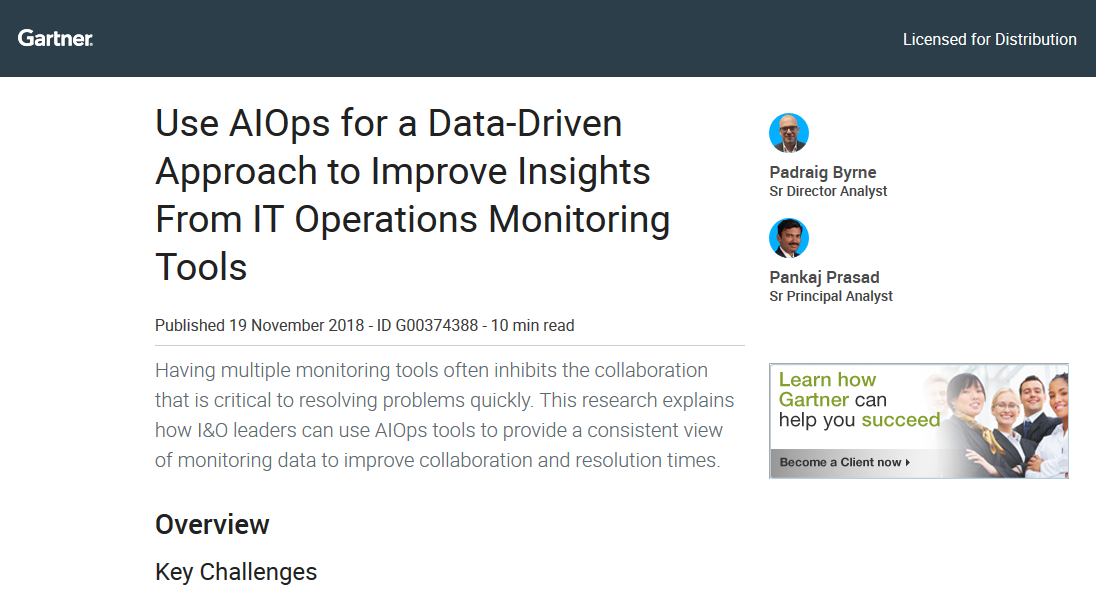 Gartner Report- AIOps