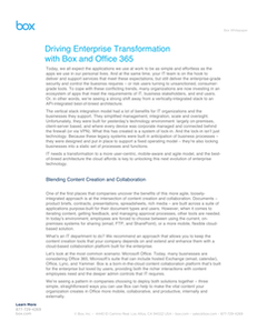 Driving Enterprise Transformation with Box and O365