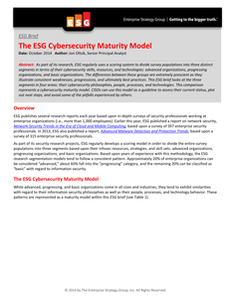 ESG Brief: The ESG Cybersecurity Maturity Model