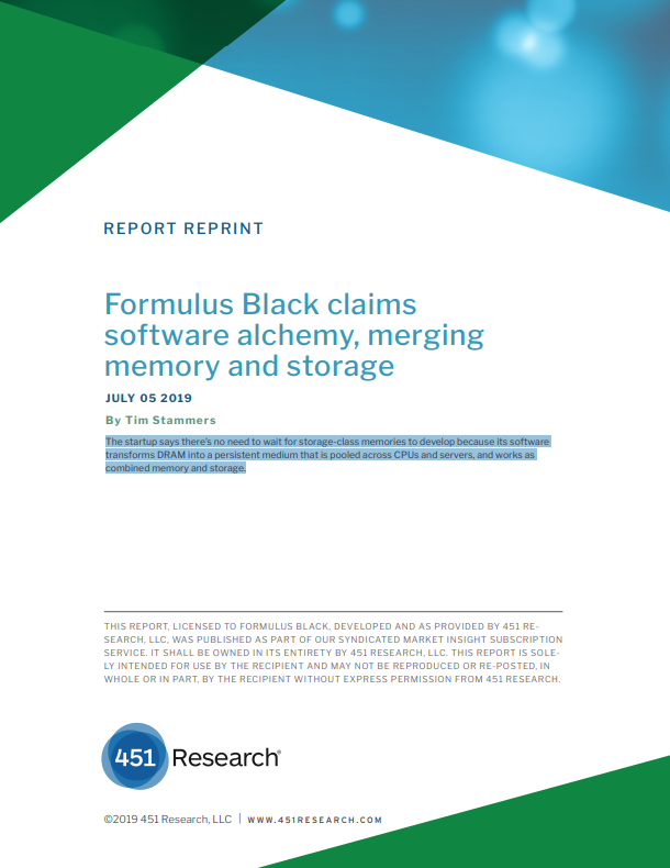 Formulus Black Claims Software Alchemy, Merging Memory and Storage