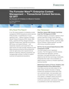 The Forrester Wave™: Enterprise Content Management — Transactional Content Services, Q2 2017