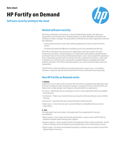 Fortify on Demand Datasheet