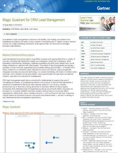 2014 Gartner Magic Quadrant for CRM Lead Management