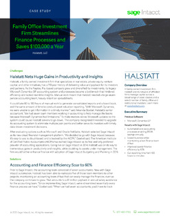 Halstatt, LLC – Family Office Investment Firm Streamlines Finance Processes and Saves $100,000 a Year