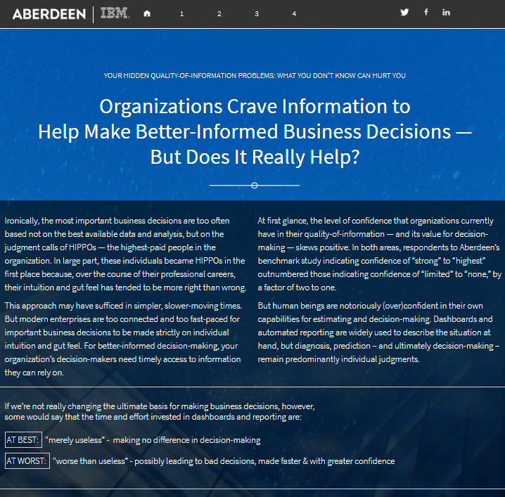 Organizations Crave Information to Help Make Better-Informed Business Decisions – But Does It Really Help?
