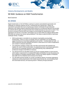 SD-WAN: Guidance on WAN Transformation