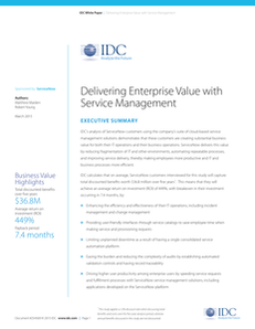 IDC Delivering Enterprise Value with Service Management