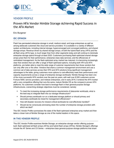 Proven HFA Vendor Nimble Storage Achieving Rapid Success in the AFA Market