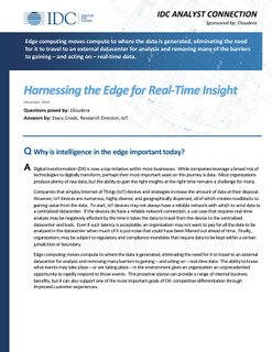 Harnessing the Edge for Real Time Insight