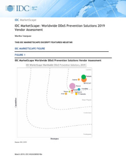 IDC MarketScape: Worldwide DDoS Prevention Solutions 2019 Vendor Assessment