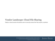 Vendor Landscape: Cloud File Sharing