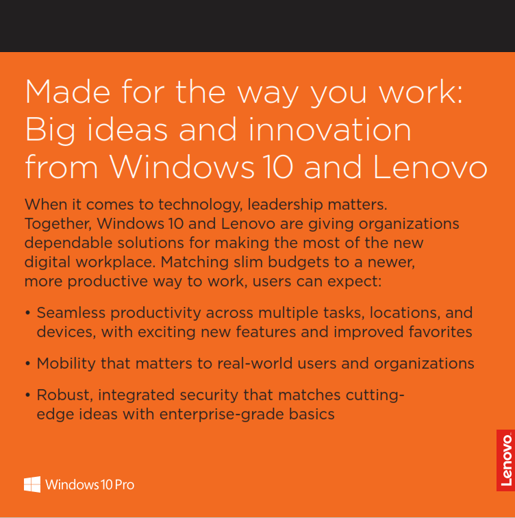 Made for the Way you Work: Big Ideas and Innovation from Windows 10 and Lenovo