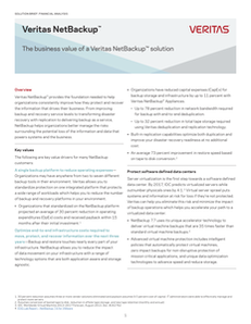 NetBackup the Business Value of a Veritas NetBackup Solution
