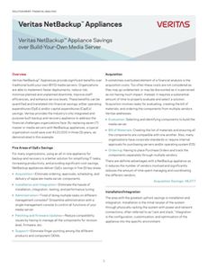 Veritas NetBackup Appliance Savings over Build Your Own Media Server