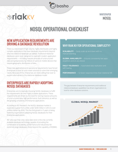 NoSQL Operational Checklist