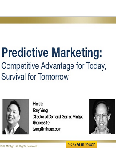 Predictive Marketing: Competitive Advantage For Today, Survival For Tomorrow