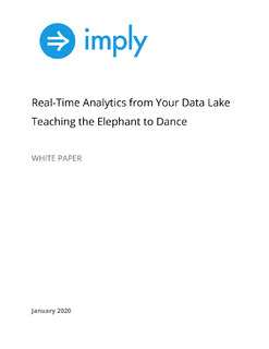 Real-Time Analytics from Your Data Lake Teaching the Elephant to Dance